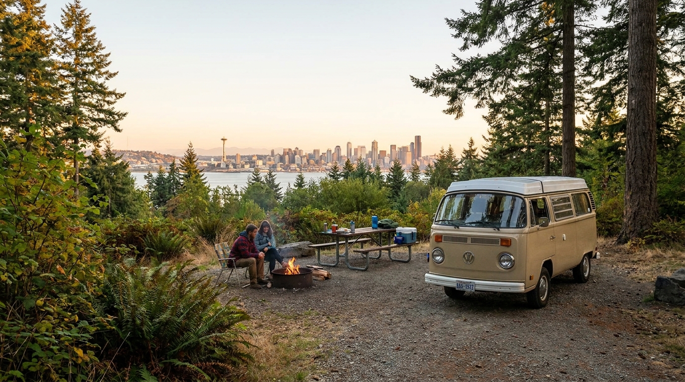 Map for Cheap RV Camping in Seattle - Budget Sites 2026
